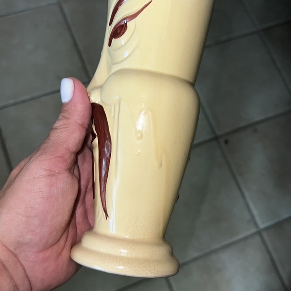 Vintage Ceramic Tiki Fu Manchu Vase Mug Made in Japan Orchids of Hawaii Stamp - Picture 7 of 8